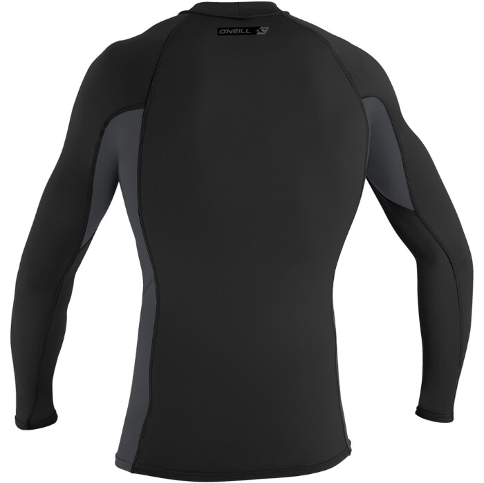 2024 O'Neill Mens Premium Skins Long Sleeve Rash Vest 4170B - Black / Graphite